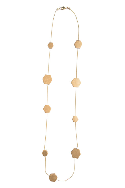 Collana geometrica lunga Lidia - metalic